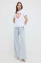Bombažna kratka majica Versace Jeans Couture bela
