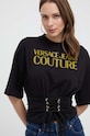 Versace Jeans Couture t-shirt bawełniany czarny 76HAHG04.CJ00G