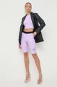 Kratka majica Versace Jeans Couture vijolična