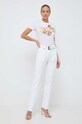 Versace Jeans Couture t-shirt bawełniany 76HAHG00.CJ00G biały SS24