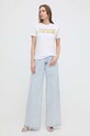 Versace Jeans Couture t-shirt bawełniany 76HAHG03.CJ00G biały SS24