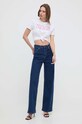 Versace Jeans Couture tricou din bumbac 76HAHG03.CJ00G alb SS24