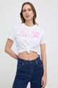 Versace Jeans Couture tricou din bumbac alb 76HAHG03.CJ00G