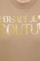 Bavlněné tričko Versace Jeans Couture 76HAHG03.CJ00G béžová