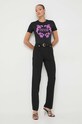 Bavlněné tričko Versace Jeans Couture 76HAHG02.CJ00G černá SS24