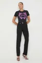 Bombažna kratka majica Versace Jeans Couture črna