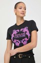 Bavlněné tričko Versace Jeans Couture černá 76HAHG02.CJ00G