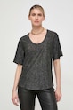 Pinko t-shirt lniany szary 103599.A1U9