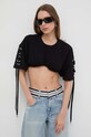 Pinko t-shirt bawełniany czarny 103755.A1UA