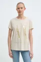 Bavlnené tričko Armani Exchange béžová