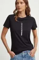 Bombažna kratka majica Armani Exchange črna
