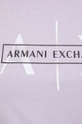 фиолетовой Хлопковая футболка Armani Exchange