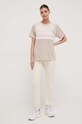 Кадифена тениска adidas Originals IR5276 бежов SS24