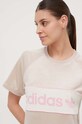 Кадифена тениска adidas Originals бежов IR5276