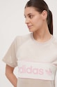 Велюрова футболка adidas Originals бежевий IR5276