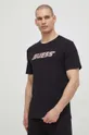 črna Bombažna kratka majica Guess EGBERT Moški