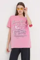fioletowy Hollister Co. t-shirt bawełniany