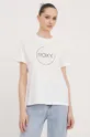 λευκό Βαμβακερό μπλουζάκι Roxy Shadow Original
