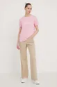 Βαμβακερό μπλουζάκι Roxy Shadow Original ροζ