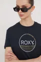 czarny Roxy t-shirt bawełniany