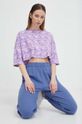 Roxy t-shirt bawełniany fioletowy ERJZT05671