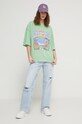 Хлопковая футболка Roxy ERJZT05662 зелёный SS24