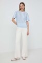 Льняная футболка Weekend Max Mara 2415941102600 голубой SS24