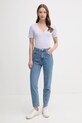 Βαμβακερό μπλουζάκι United Colors of Benetton 3GA2E4230 μωβ AA00