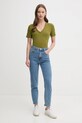 United Colors of Benetton t-shirt bawełniany 3GA2E4230 zielony AA00