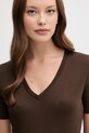 Βαμβακερό μπλουζάκι United Colors of Benetton καφέ 3GA2E4230