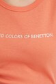 Хлопковая футболка United Colors of Benetton 3GA2E16A2 оранжевый