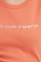 United Colors of Benetton t-shirt bawełniany 3GA2E16A2 pomarańczowy