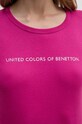 Хлопковая футболка United Colors of Benetton 3GA2E16A2 фиолетовой