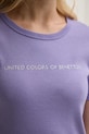Бавовняна футболка United Colors of Benetton 3GA2E16A2 фіолетовий