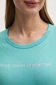 Хлопковая футболка United Colors of Benetton 3GA2E16A2 бирюзовый