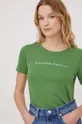 Βαμβακερό μπλουζάκι United Colors of Benetton πράσινο