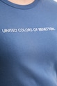 Bombažna kratka majica United Colors of Benetton 3GA2E16A2 modra