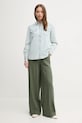 Rifľová košeľa United Colors of Benetton 5RZKDQ06T modrá AW25