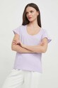 United Colors of Benetton t-shirt bawełniany fioletowy 3096DV01B