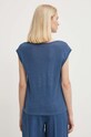 Oblečenie Ľanové tričko United Colors of Benetton 3KGQE16B1 modrá