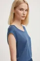 niebieski United Colors of Benetton t-shirt lniany