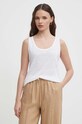 Ľanový top United Colors of Benetton biela 3KGQE8398