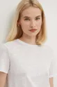 biały United Colors of Benetton t-shirt lniany