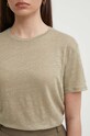 Льняна футболка United Colors of Benetton 3KGQD106U зелений