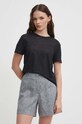 Ľanové tričko United Colors of Benetton čierna 3KGQD106U