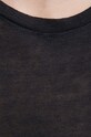 Ľanové tričko United Colors of Benetton 3KGQD106U čierna
