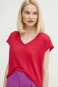 rosa United Colors of Benetton top di lino Donna