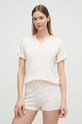 Футболка лаунж United Colors of Benetton хлопок бежевый 10C13M01O