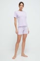 Βαμβακερό t-shirt United Colors of Benetton 30963M04R μωβ SS24