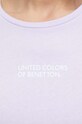 Хлопковая футболка lounge United Colors of Benetton 30963M04R фиолетовой